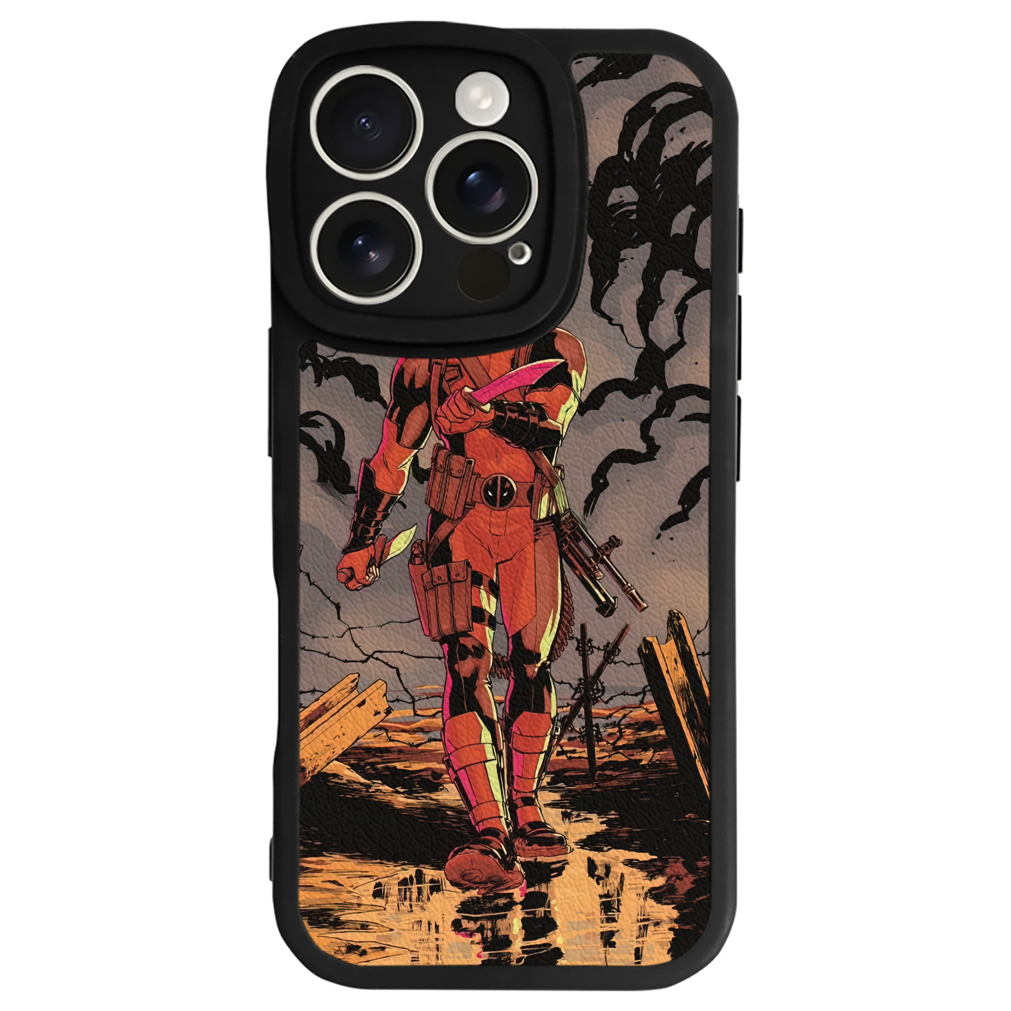 （画像用） Deadpool デッドプール 【iPhone 16シリーズ対応】シリコンスマホケース（レザー調） 材質：シリコン